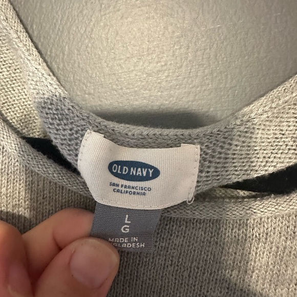 Old Navy lightweight gray and mustard yellow sweater long sleeve shirt size L - Picture 2 of 3